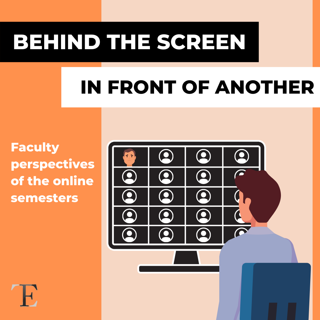 Behind the screen: In front of another